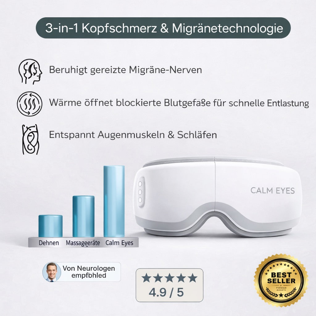 <strong>Calm Eyes – Migräne- & Kopfschmerz-Massagebrille